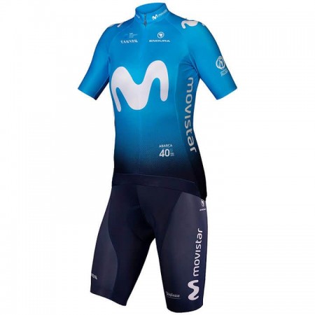 Tenue Maillot + Cuissard à Bretelles 2020 Movistar Team Femme N001